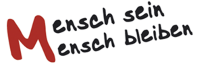 Schriftzug "Mensch sein, Mensch bleiben"