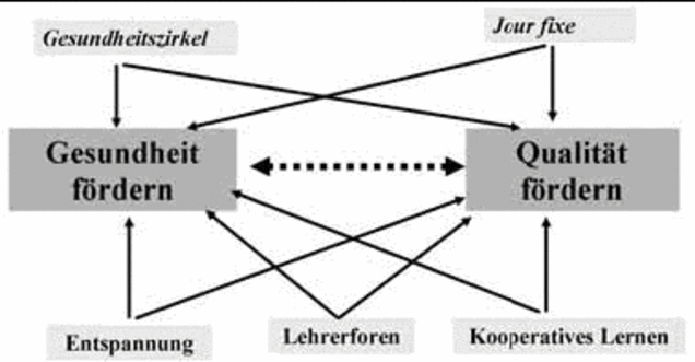 Abbildung 5: Hypothetische Wechselwirkungen durch gesundheits- und qualitätszentrierte Fördermaßnahmen
wechselwirkungen